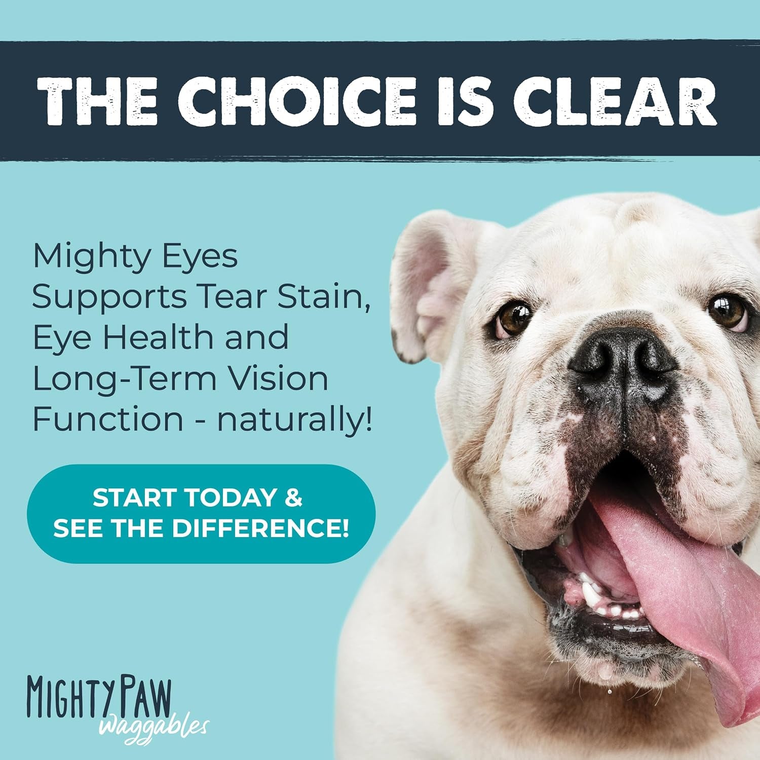 Mighty Eyes Tear Stain Chews for Dogs - Delicious Bacon Flavor, 120 Count, Vet Formulated and Made in the USA